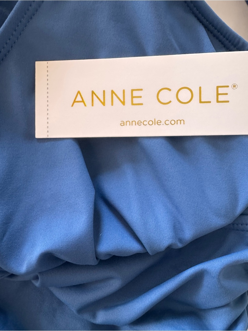 Anne Cole Blue One-Piece Swimsuit with V-Notch - Picture 8 of 9